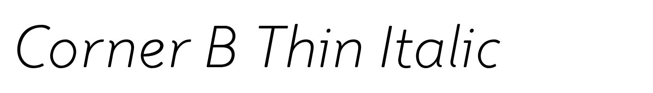 Corner B Thin Italic